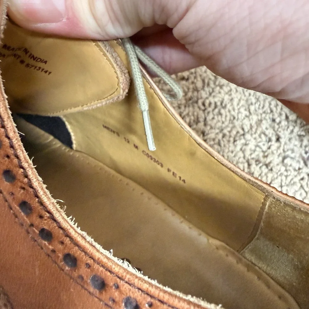 COLE HAAN Size 12 Caramel Brown Wingtip Oxfords Shoes Air